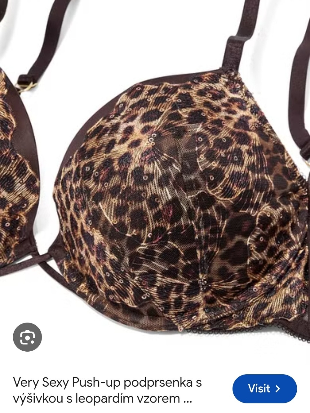 Victoria's Secret Leopard Print Push-Up Bra - Brown